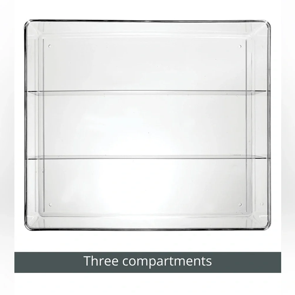 Plastic 3 Compartment Divided Drawer and Closet Storage Organizer